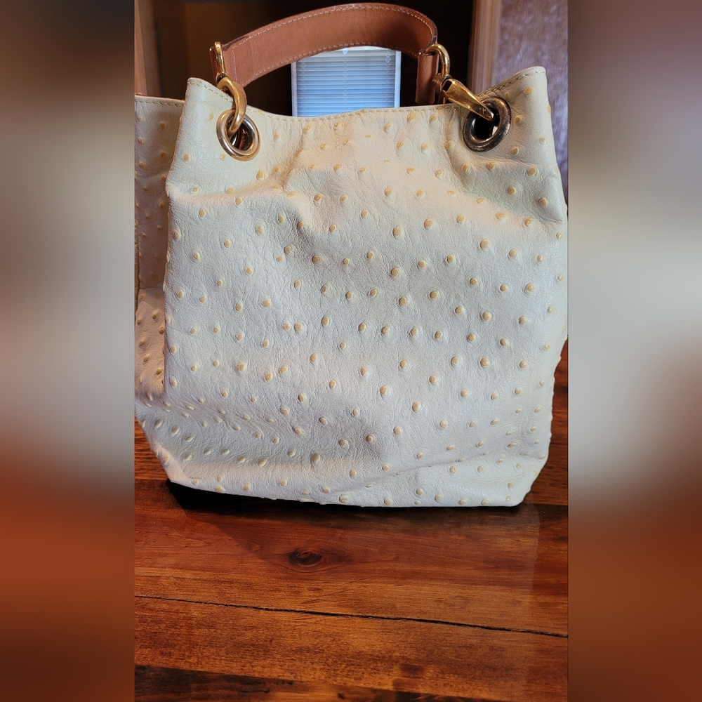 Elegant Yellow Leather Tote Bag